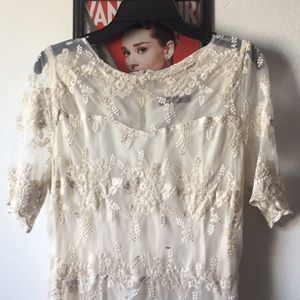 Soma white mesh and embroidery dress♥️